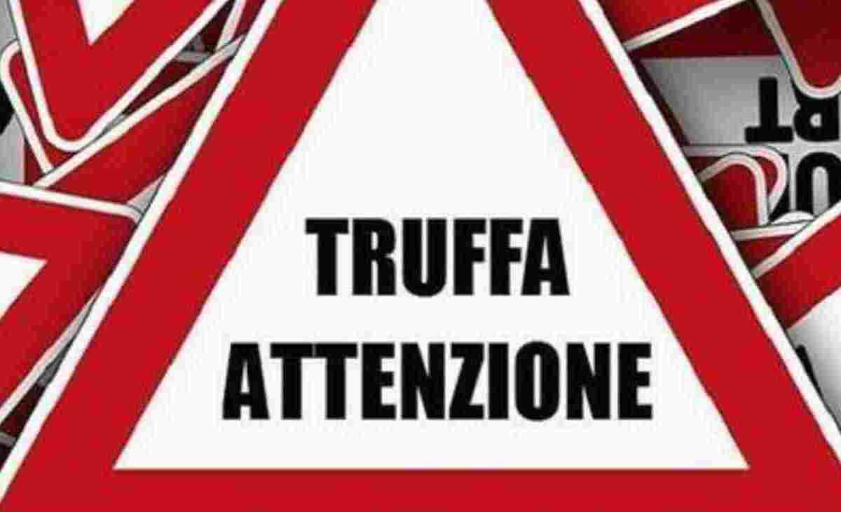 Cartello avvertimento truffa