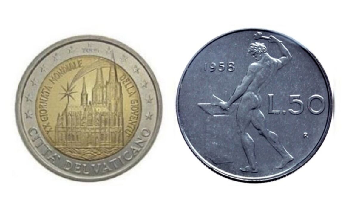 Monete delle lire e degli euro rare