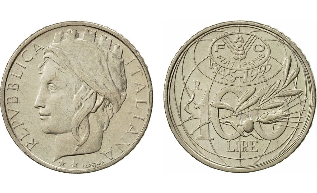 Valore moneta da 100 Lire FAO Fiat Panis