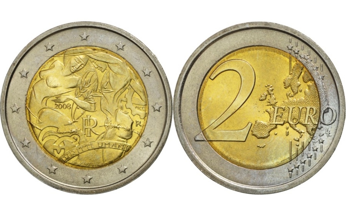 2 euro Diritti Umani Italia 2008