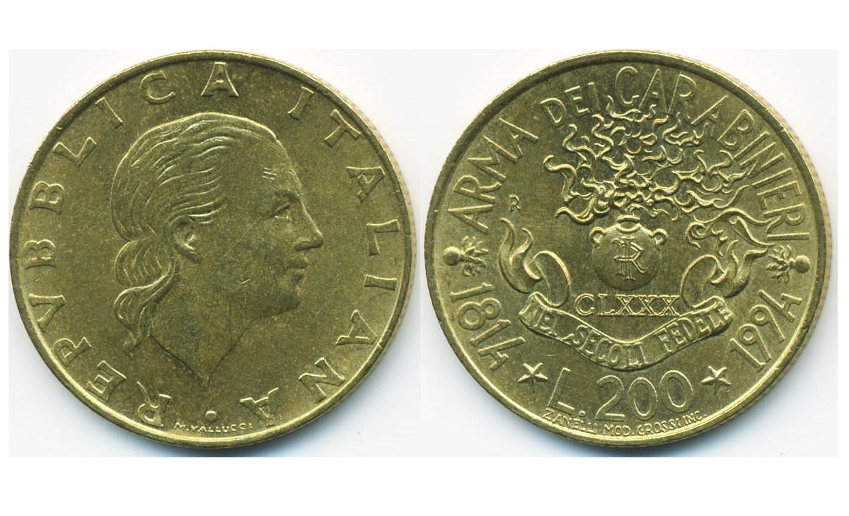 200 lire Arma dei Carabinieri del 1994