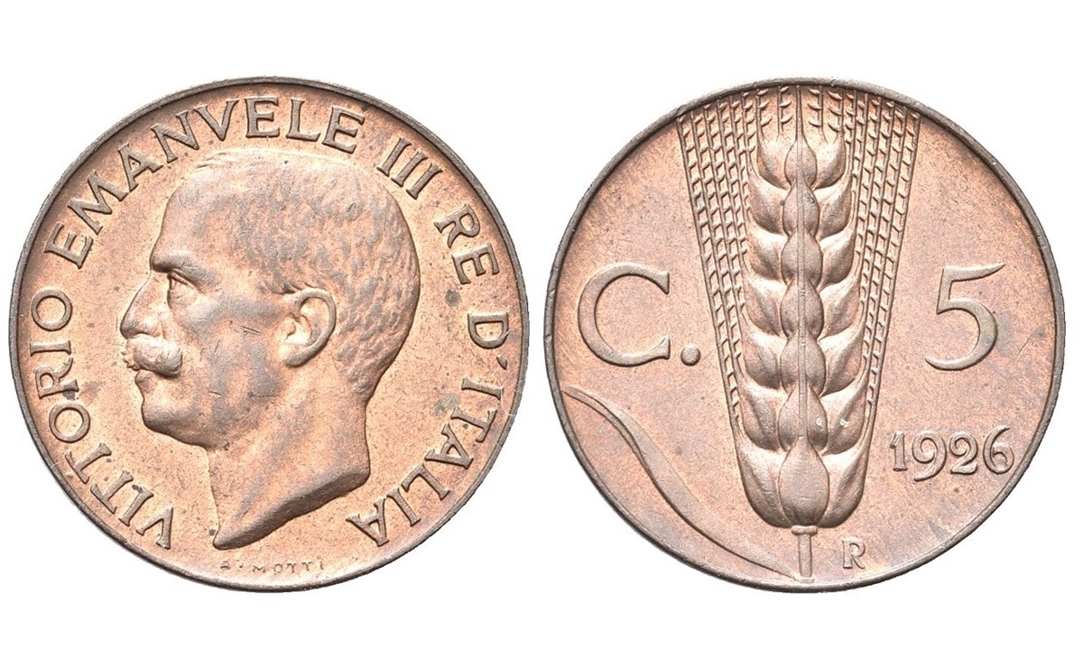 Valore 5 Centesimi Spiga Vittorio Emanuele III