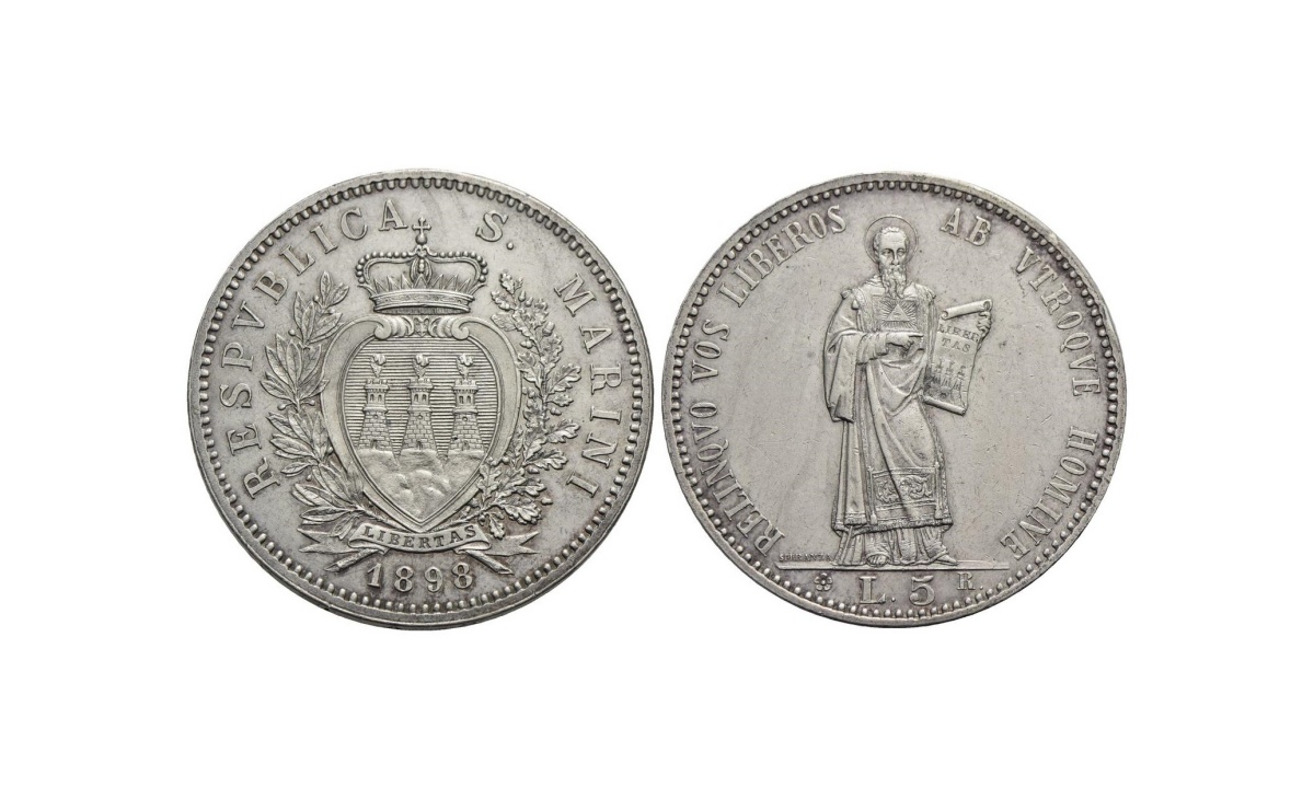 5 lire Repubblica di San Marino 1898