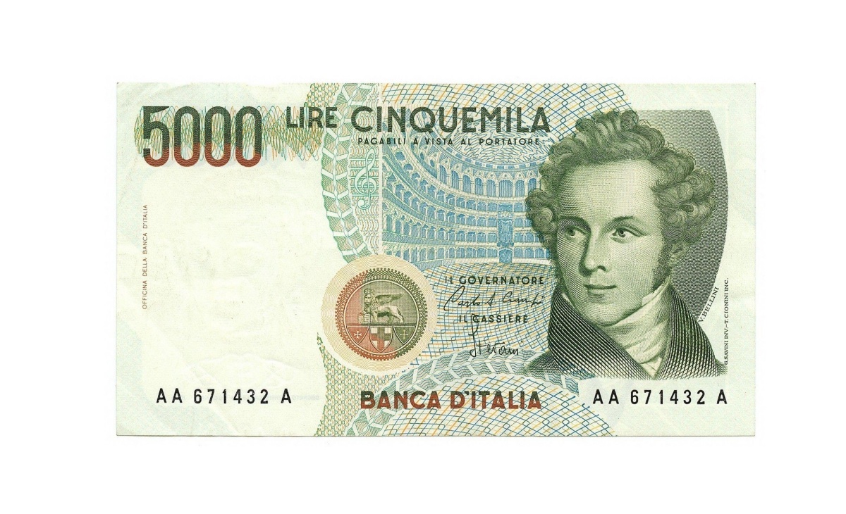 5.000 lire Vincenzo Bellini