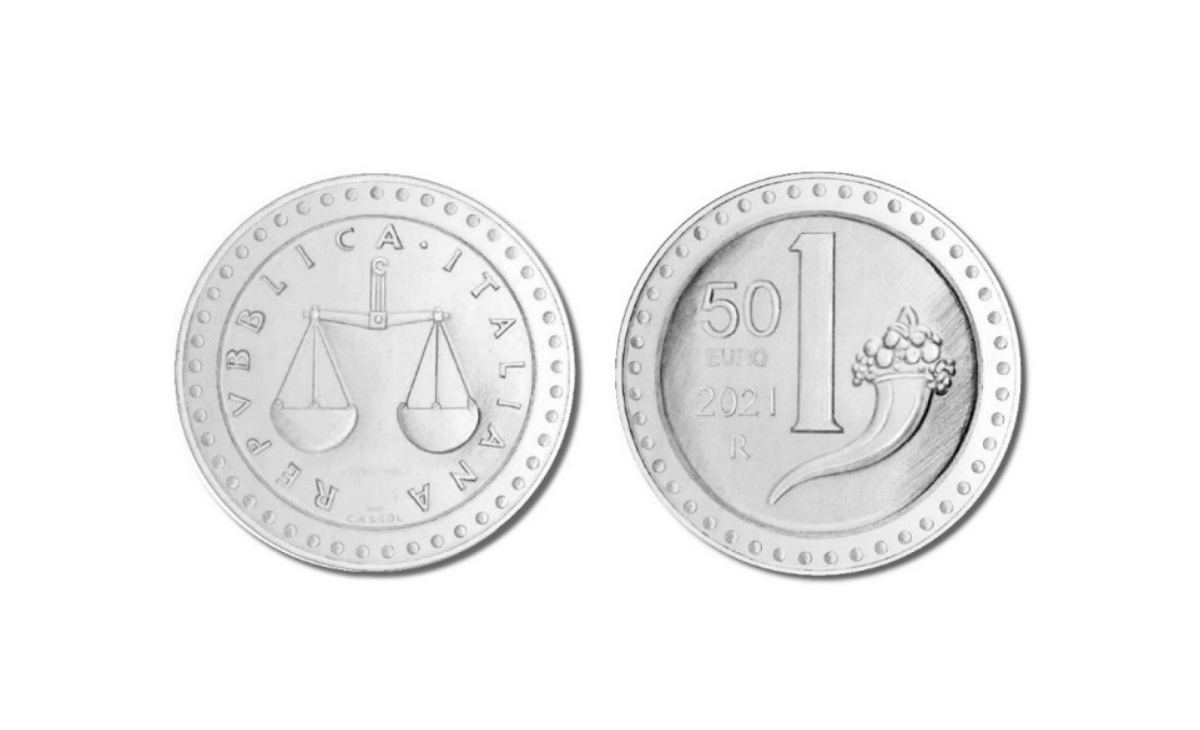 Prezzo e caratteristiche della moneta da 50 euro La Riedizione della Lira - 1 Lira