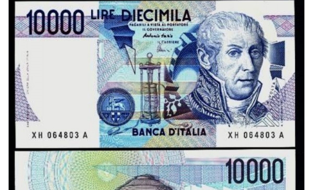 Valore della banconota da 10.000 lire di Alessandro Volta