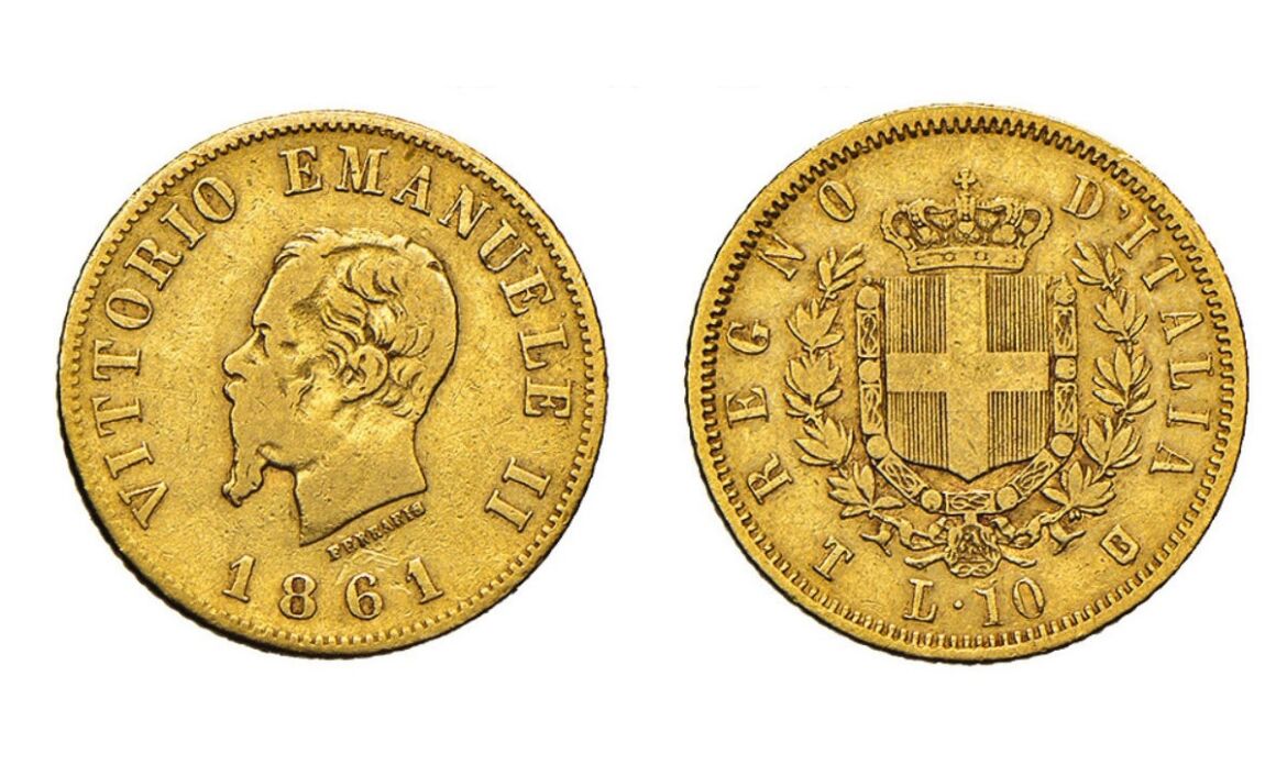 Moneta da 10 lire del Re Vittorio Emanuele II