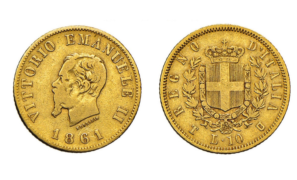 Moneta da 10 lire del Re Vittorio Emanuele II