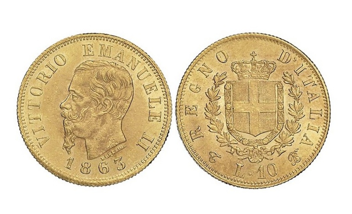 Moneta da 10 lire del Re Vittorio Emanuele II