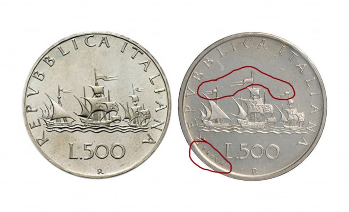 Valore della moneta da 500 lire Caravelle prova