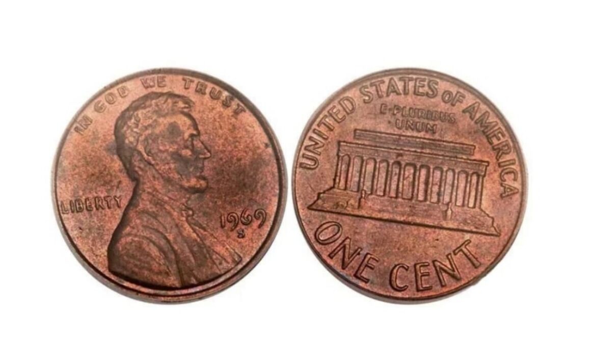 Valore della moneta da 1 Centesimo di Dollaro 1969-S Lincoln Penny–Doubled