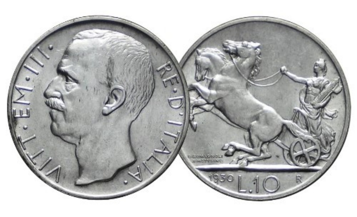 Valore della moneta 10 Lire Biga