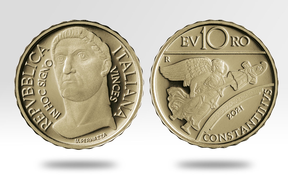 Valore moneta da 10 euro - Costantino - Serie Imperatori Romani