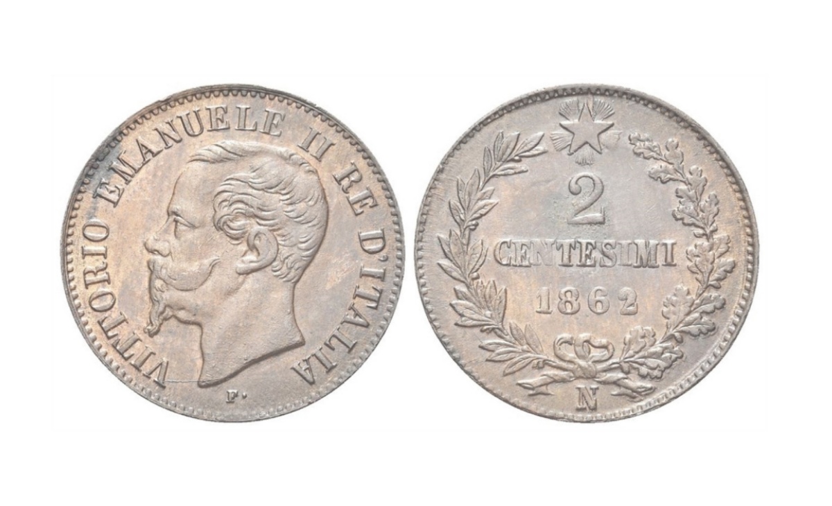 Valore della moneta da 2 Centesimi di Lire Vittorio Emanuele II