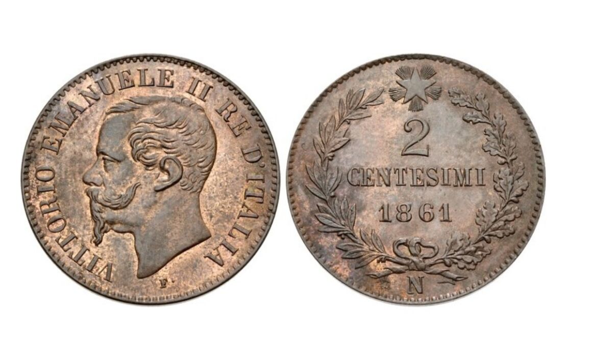 Valore della moneta da 2 Centesimi di Lire Vittorio Emanuele II