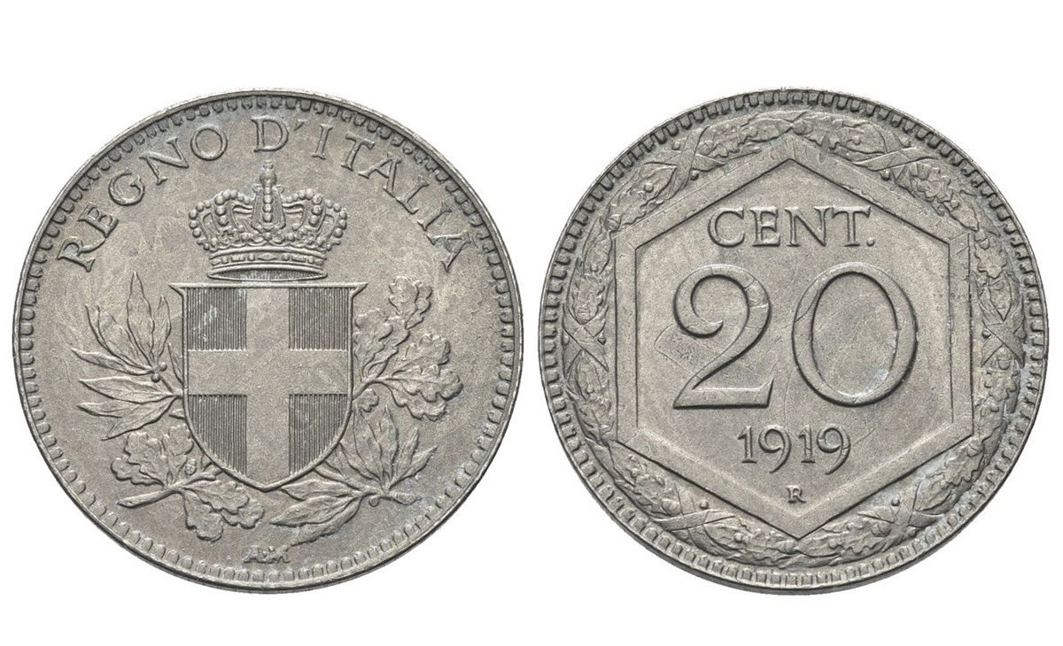Valore della moneta da 20 Centesimi Esagono Vittorio Emanuele III