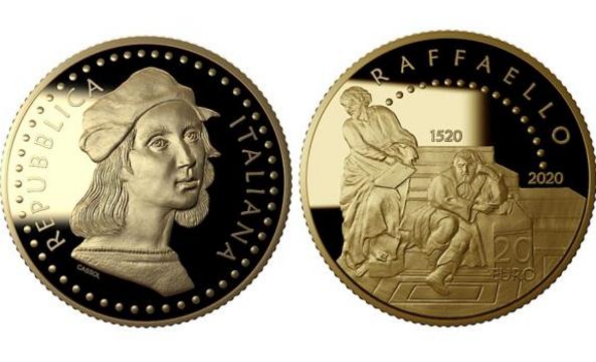 20 euro d'oro 500° anniversario della morte di Raffaello Sanzio