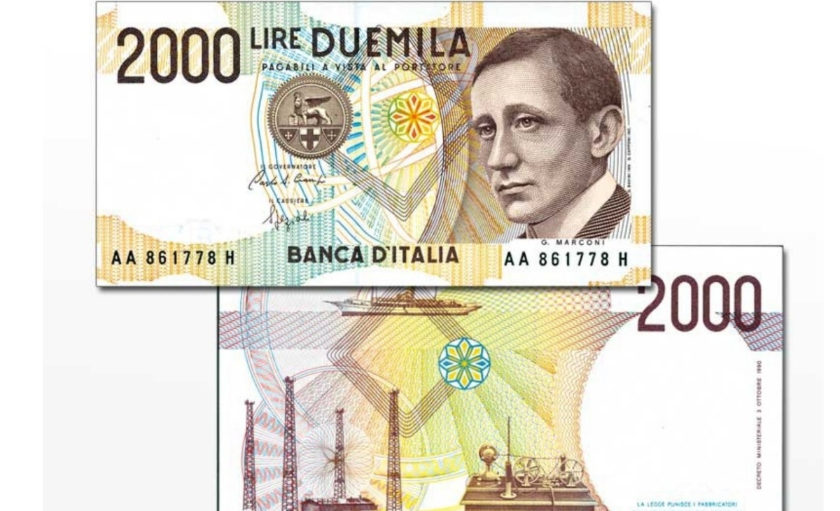 Valore della banconota da 2000 Lire Guglielmo Marconi