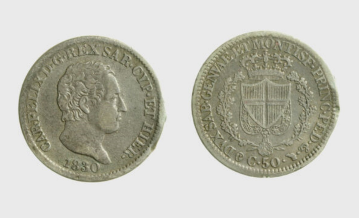 Valore della moneta da 50 Centesimi di lira Carlo Felice