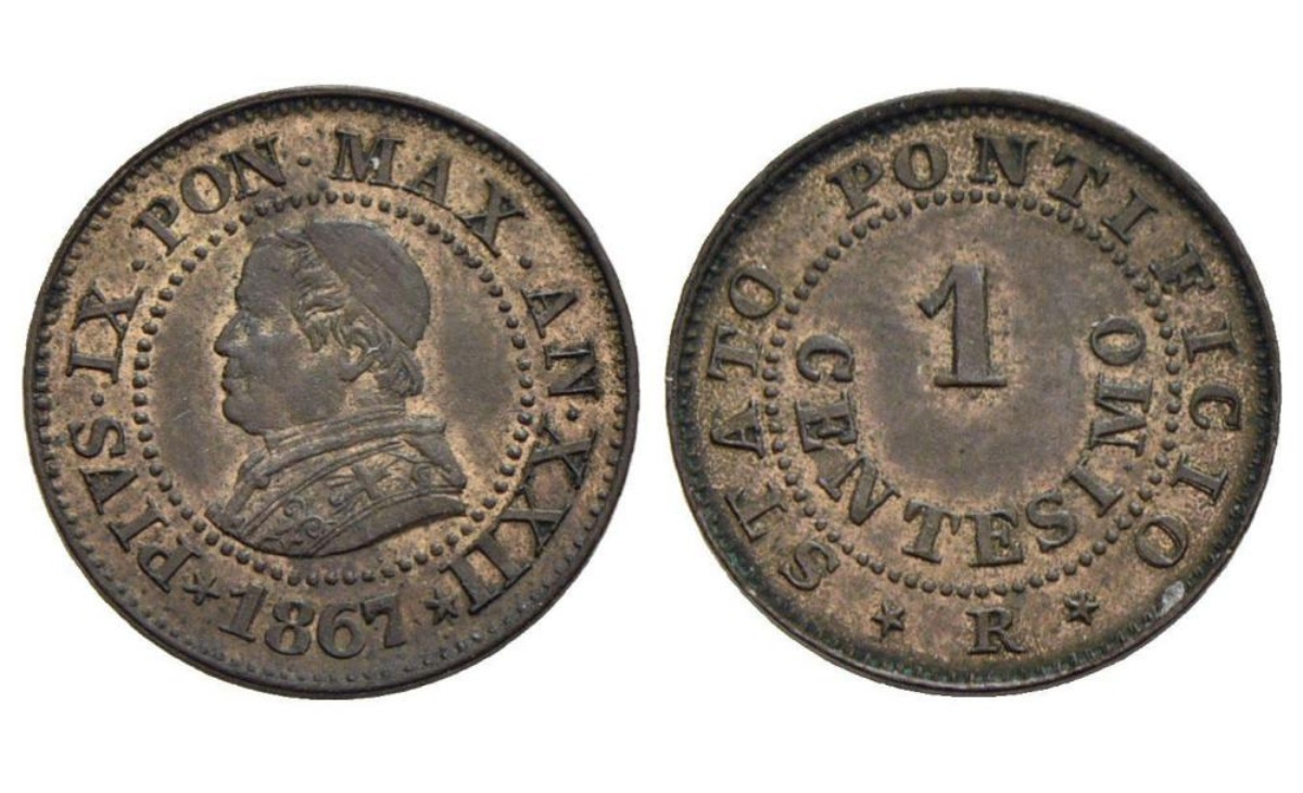 Valore moneta da 1 Centesimo Pio IX