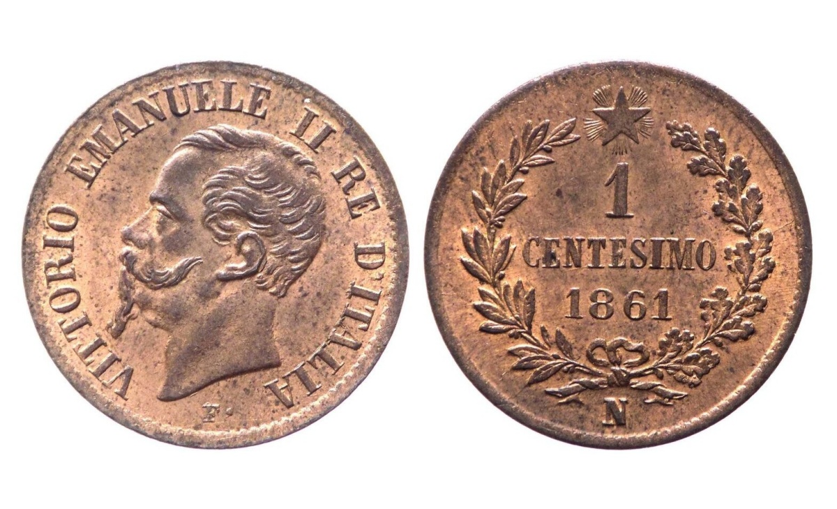 Valore moneta da 1 Centesimo Vittorio Emanuele II