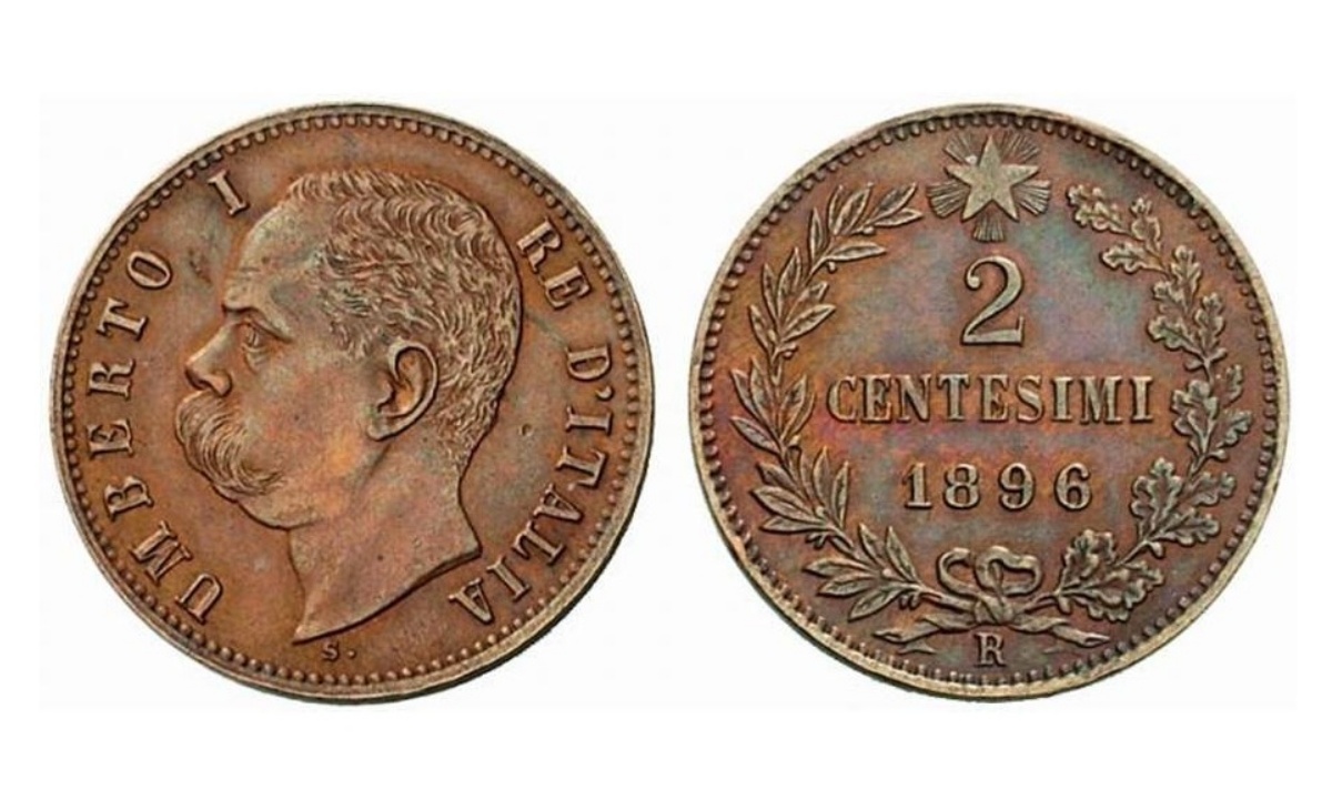 Valore moneta da 2 Centesimi di Lire Umberto I