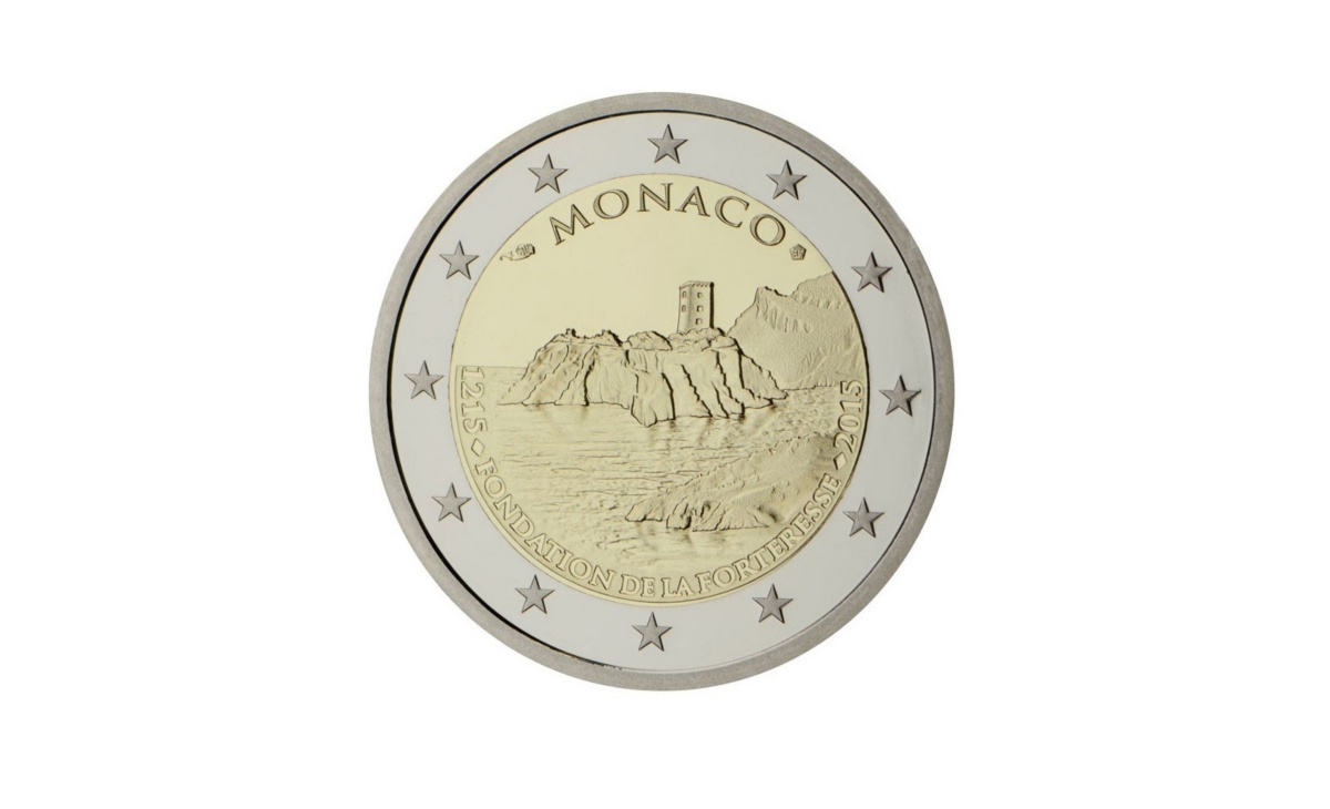 Valore 2 Euro Commemorativi Monaco 2015 – 800° anniversario costruzione fortezza della Rocca