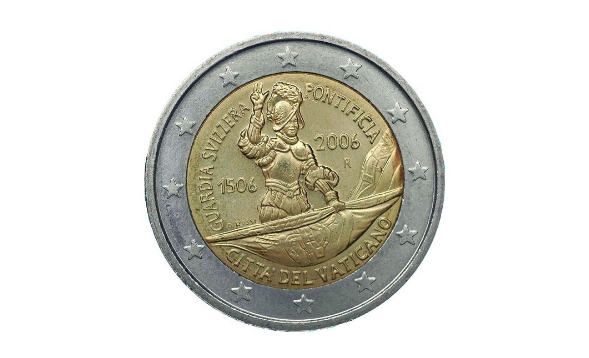 Valore moneta da 2 Euro Commemorativi Vaticano 2006 – 500° anniversario della Guardia Svizzera