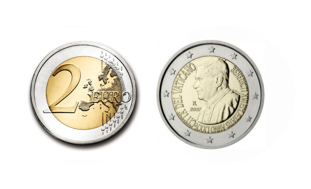 Valore 2 Euro Commemorativi Vaticano 2007 – 80° compleanno di Papa Benedetto XVI