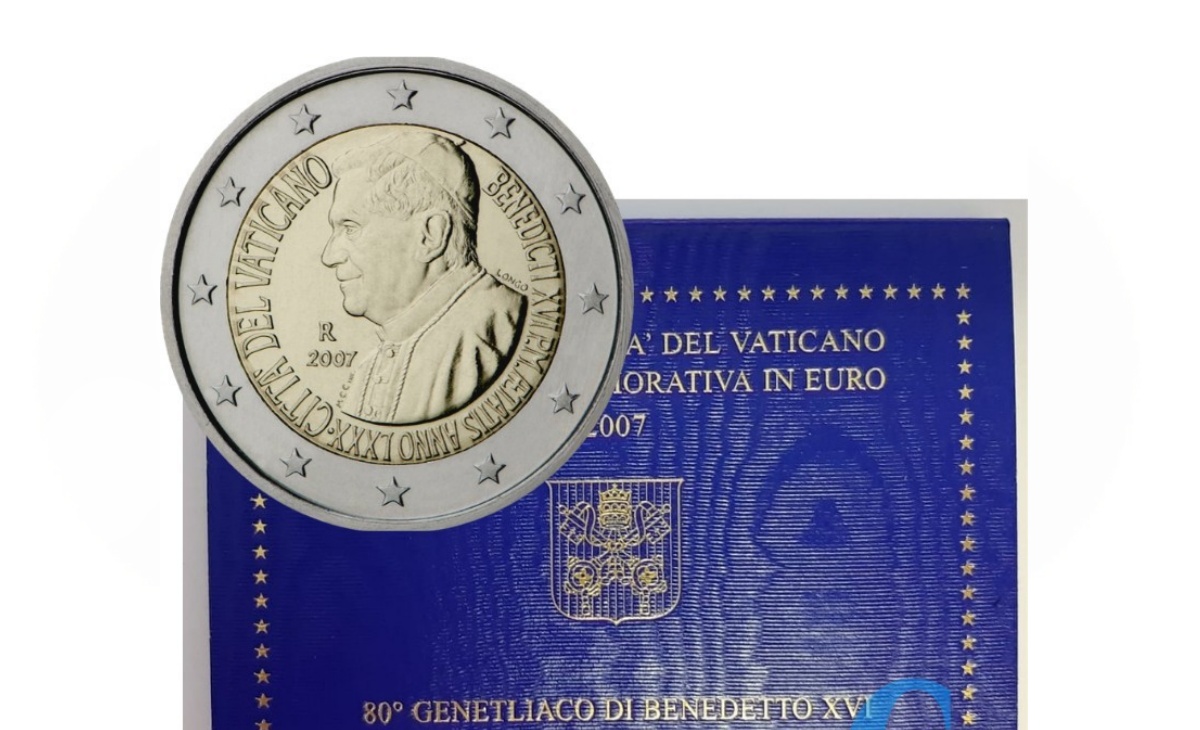 Valore 2 Euro Commemorativi Vaticano 2007 – 80° compleanno di Papa Benedetto XVI