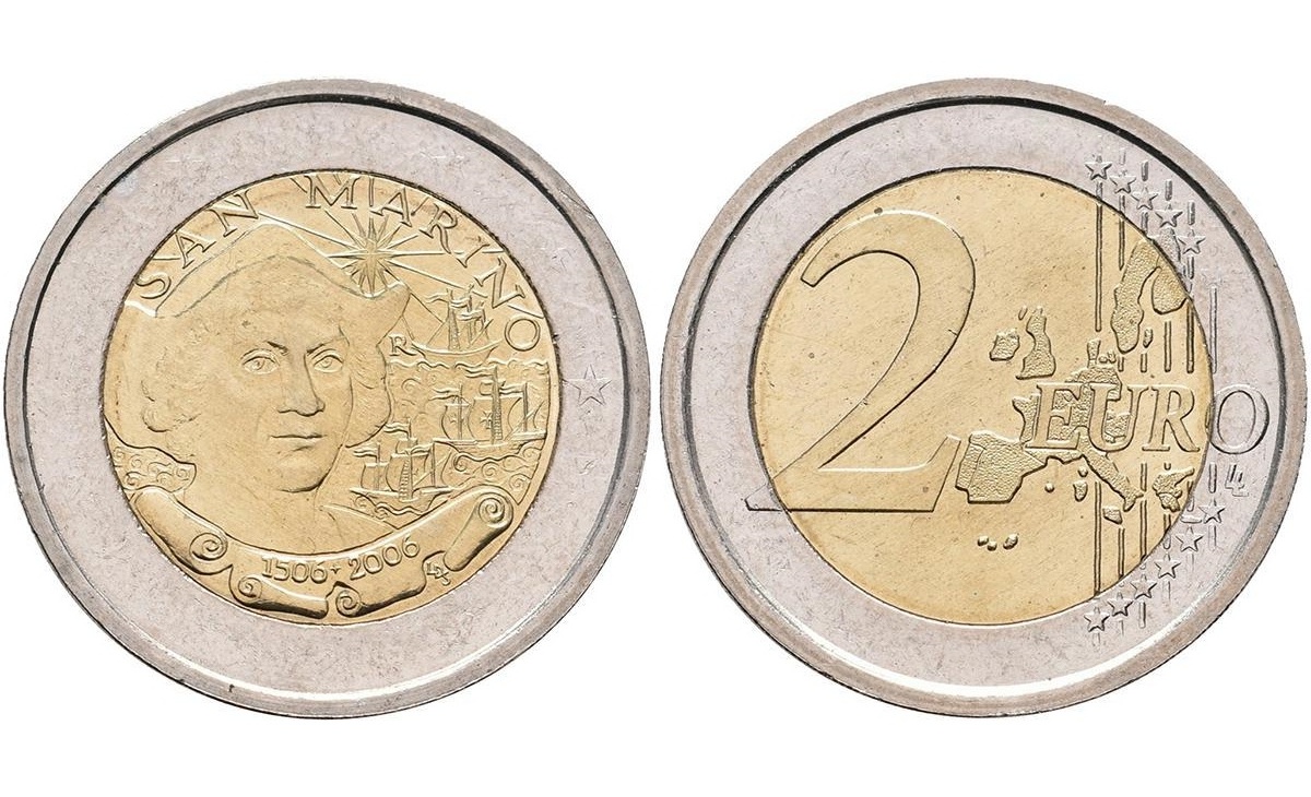 Valore moneta da 2 euro San Marino 2006 Cristoforo Colombo