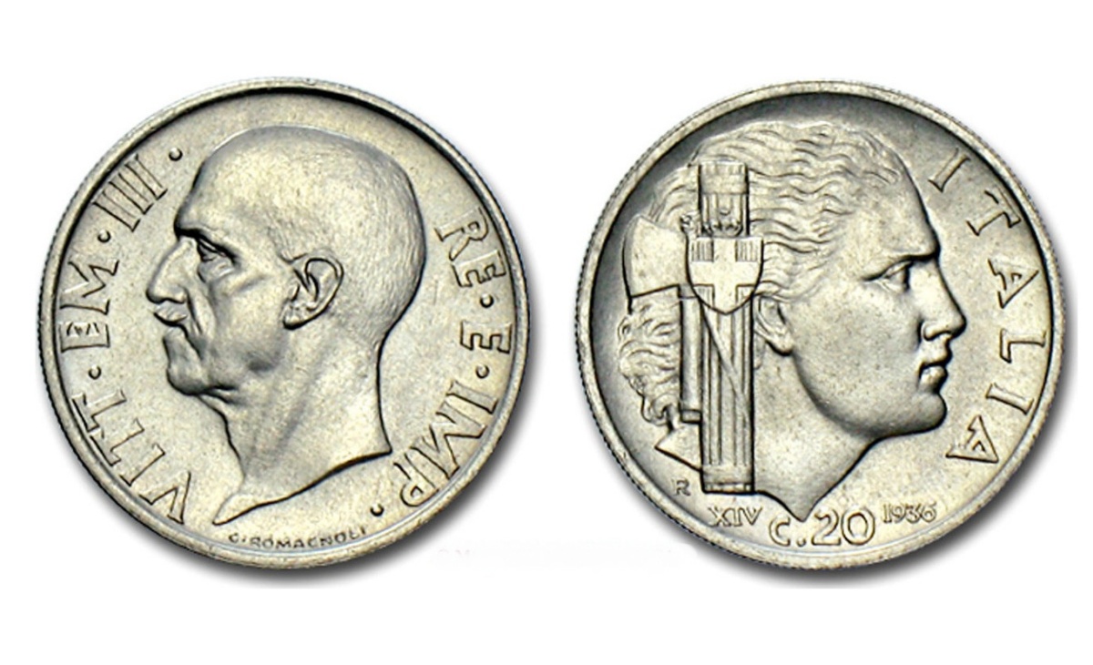 Valore moneta da 20 centesimi Impero Vittorio Emanuele III