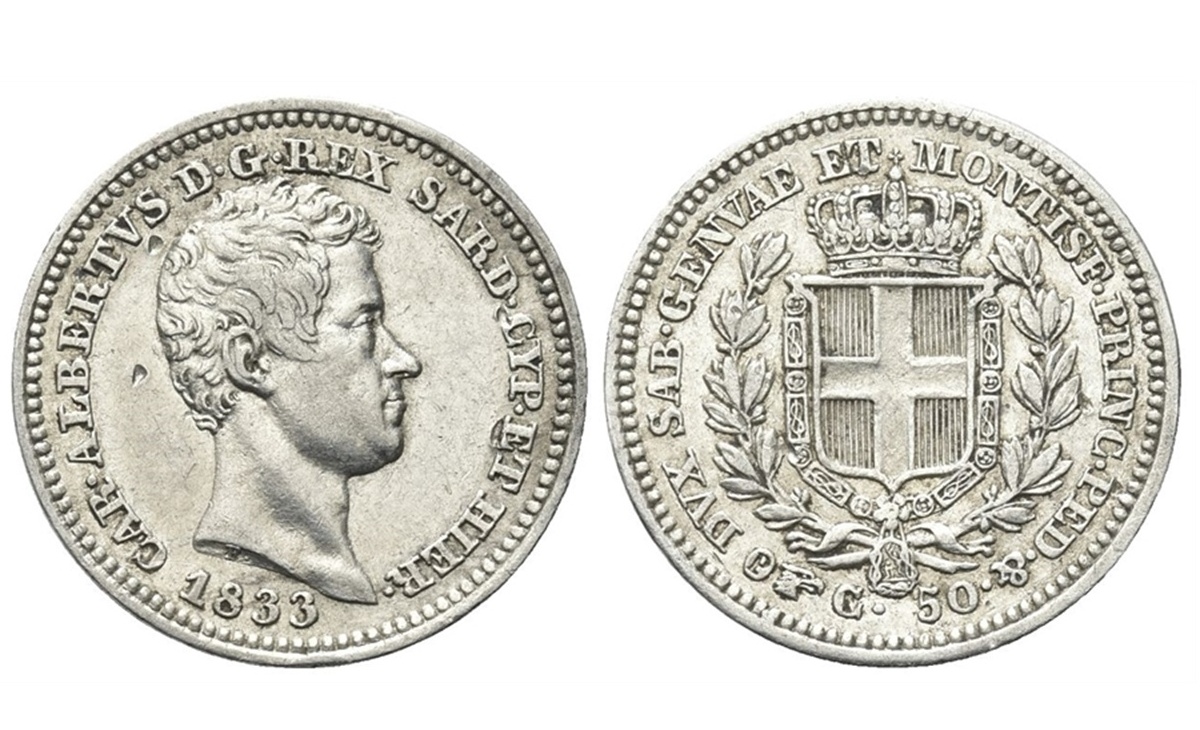 Valore della moneta da 50 Centesimi Carlo Alberto
