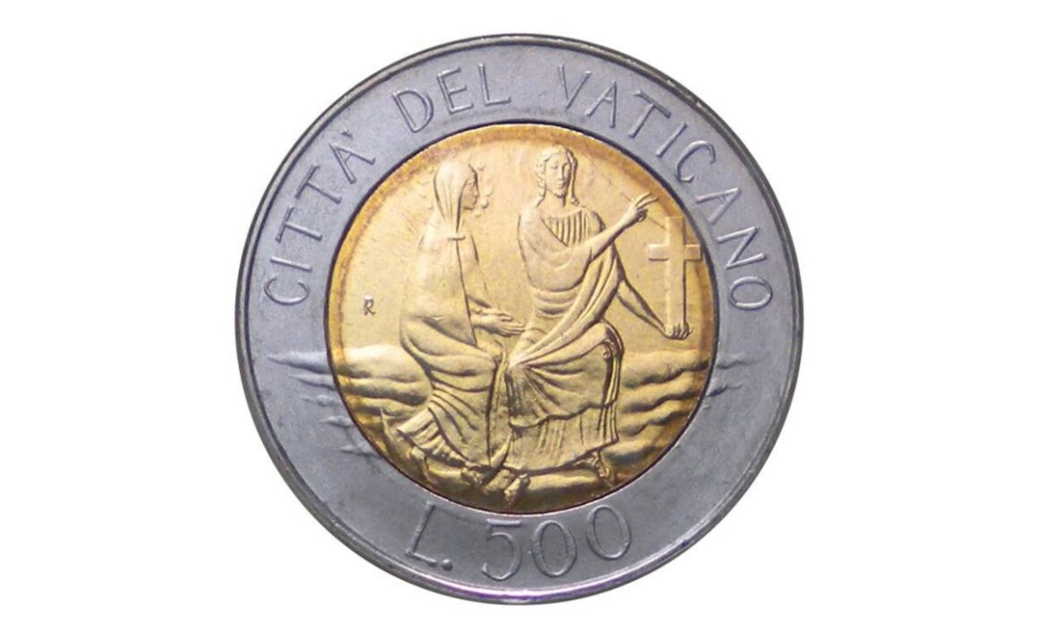 Valore della moneta da 500 Lire Vaticano 1986 – Maria e Cristo