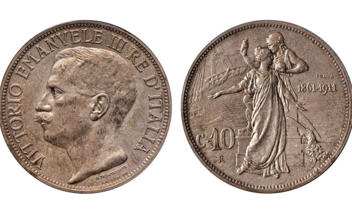 Valore della moneta da 10 Centesimi Cinquantenario PROVA 1911