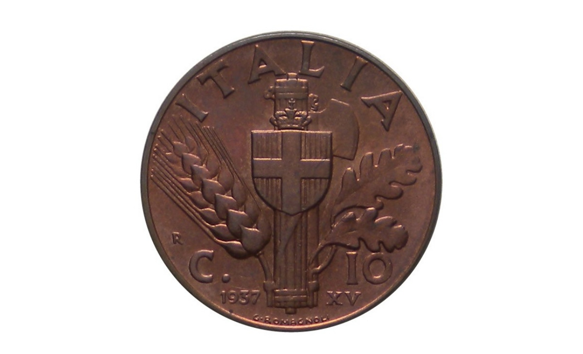 Valore moneta da 10 Centesimi Impero 1° Tipo Rame