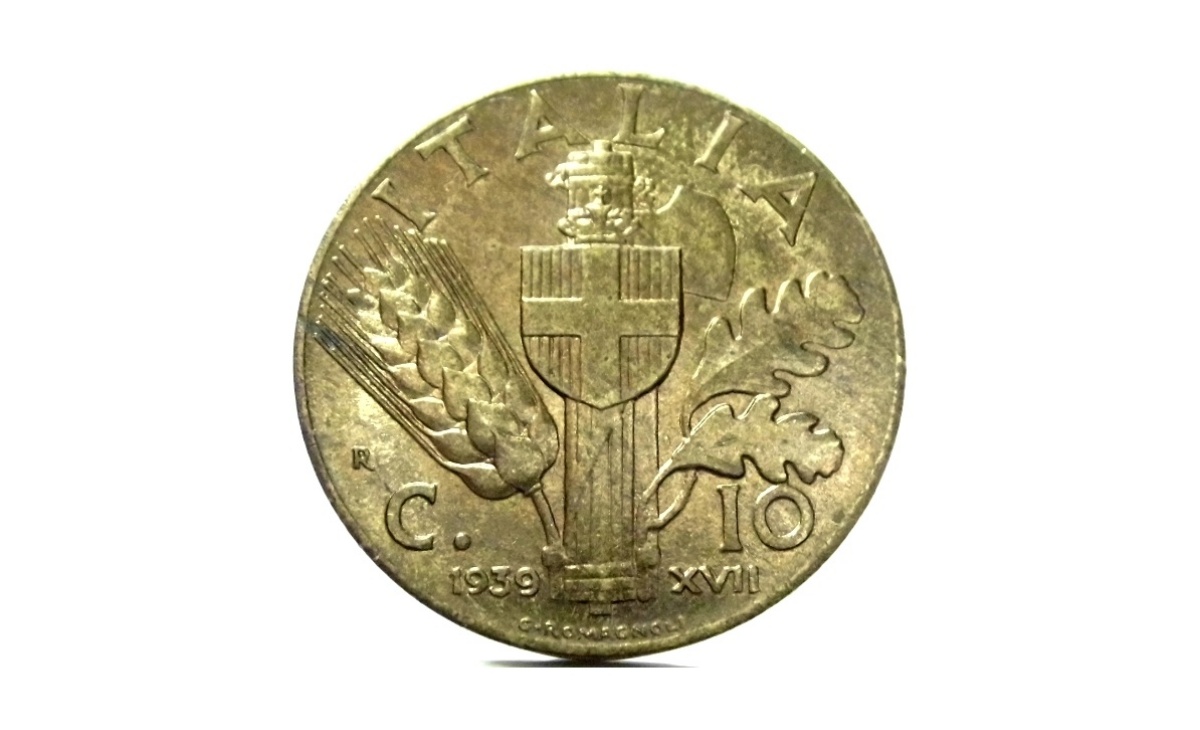 Valore moneta da 10 Centesimi Impero 2° Tipo Bronzital