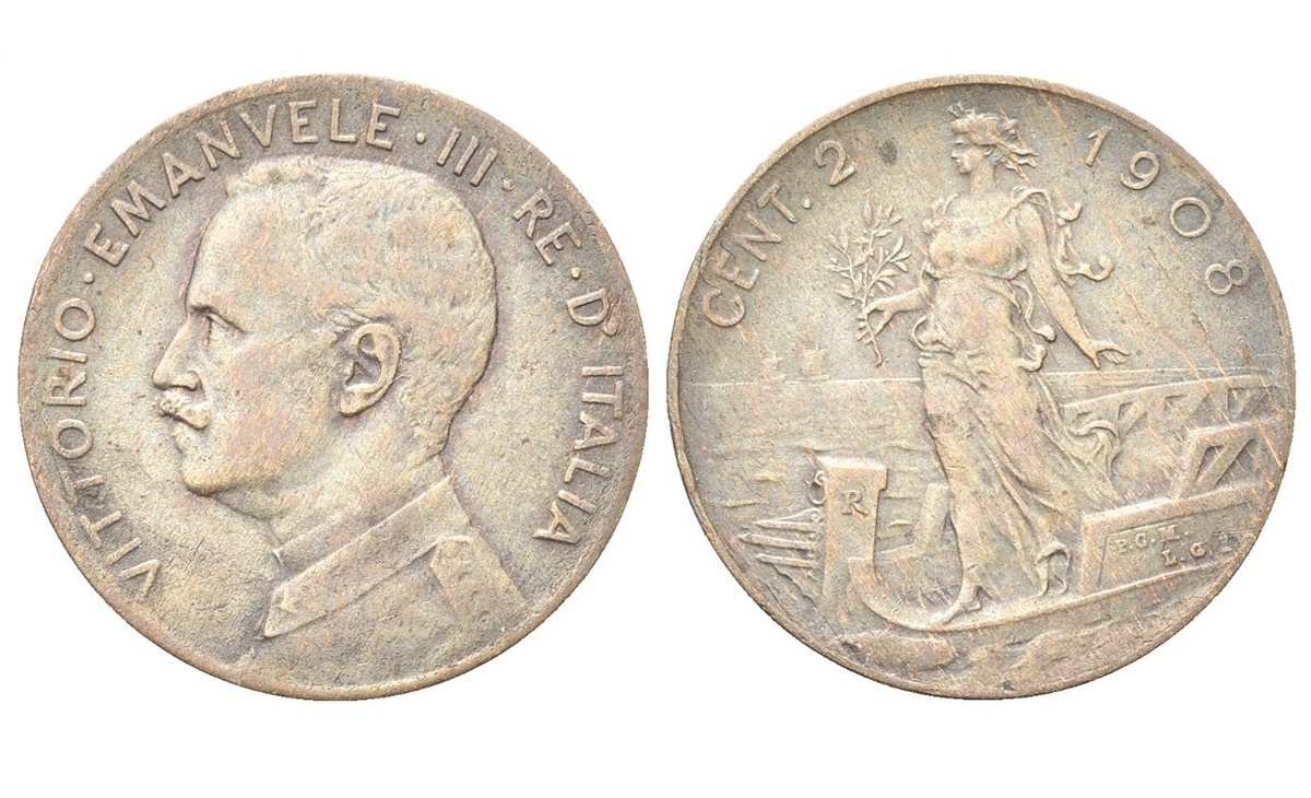 Valore moneta da 10 Centesimi Prora Vittorio Emanuele III 1908