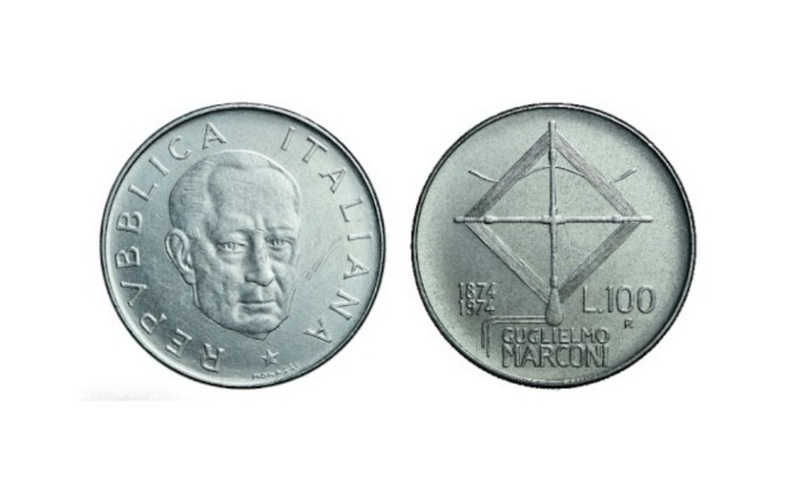 100 lire guglielmo marconi 1974 valore