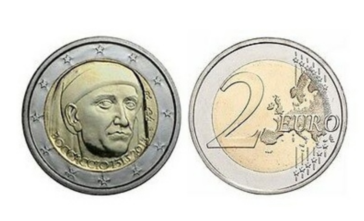 Valore moneta da 2 Euro Commemorativi 2013 – 700° anniversario della nascita di Giovanni Boccaccio