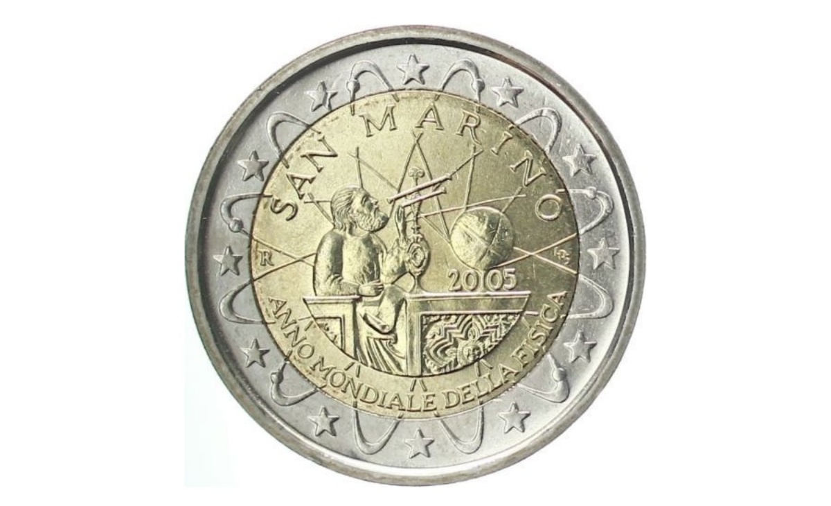 Valore moneta da 2 Euro Commemorativi San Marino 2005 – Anno mondiale della fisica