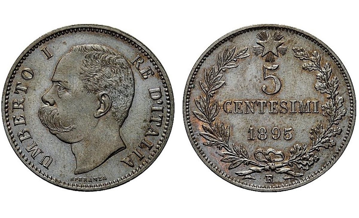 Valore moneta da 5 Centesimi Umberto I