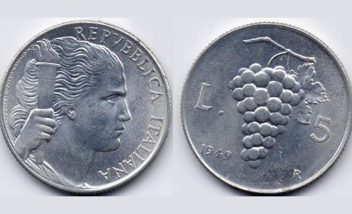 Il valore della moneta da 5 Lire Uva