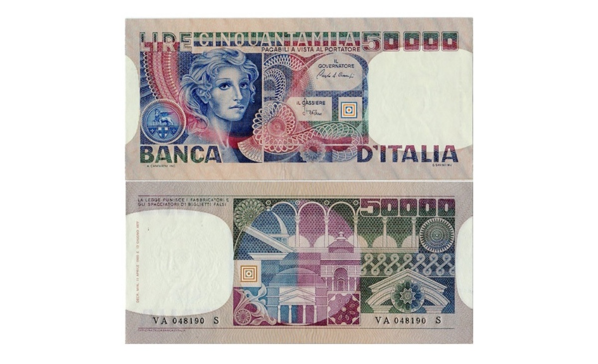 Valore banconota da 50.000 Lire Volto di Donna