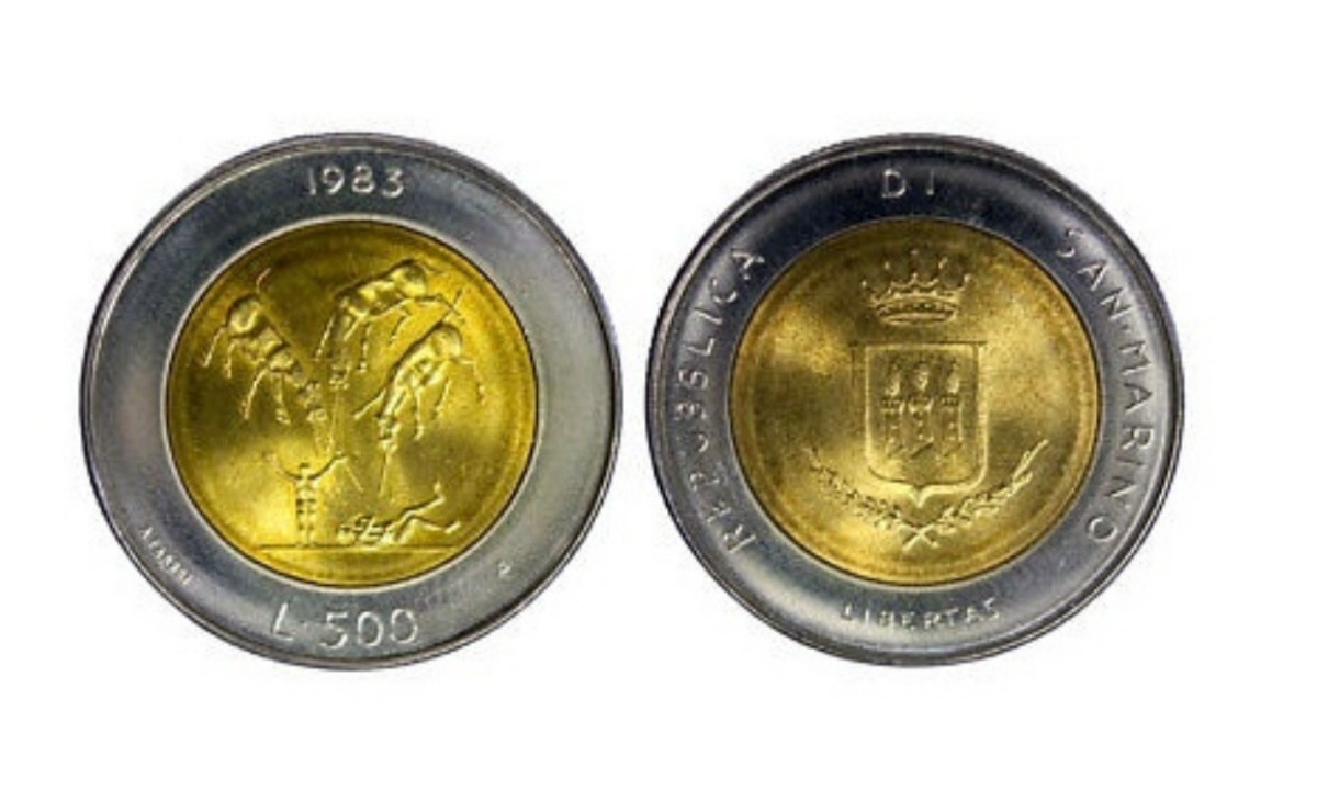 Valore moneta da 500 Lire San Marino 1983 Apocalisse Minaccia atomica