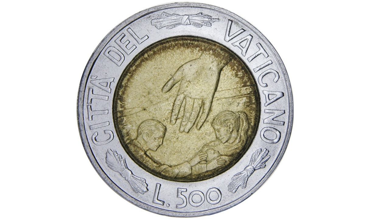 Valore moneta da 500 Lire Vaticano 1999 – Dio benedica i nostri Figli