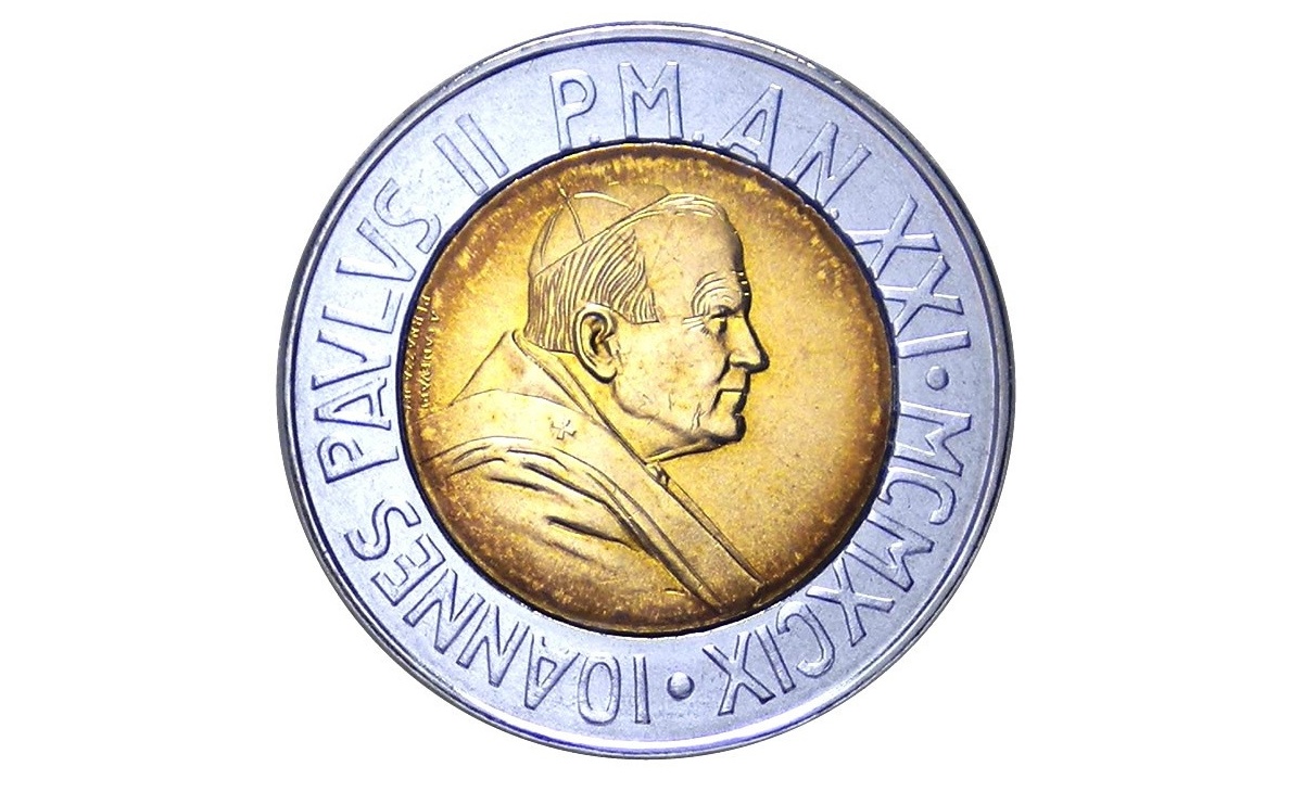 Valore moneta da 500 Lire Vaticano 1999 – Dio benedica i nostri Figli