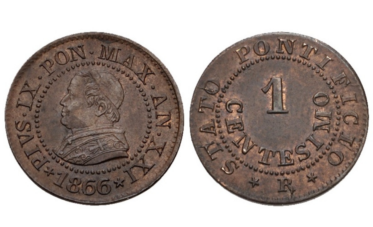 Valore moneta da 1 Centesimo Pio IX