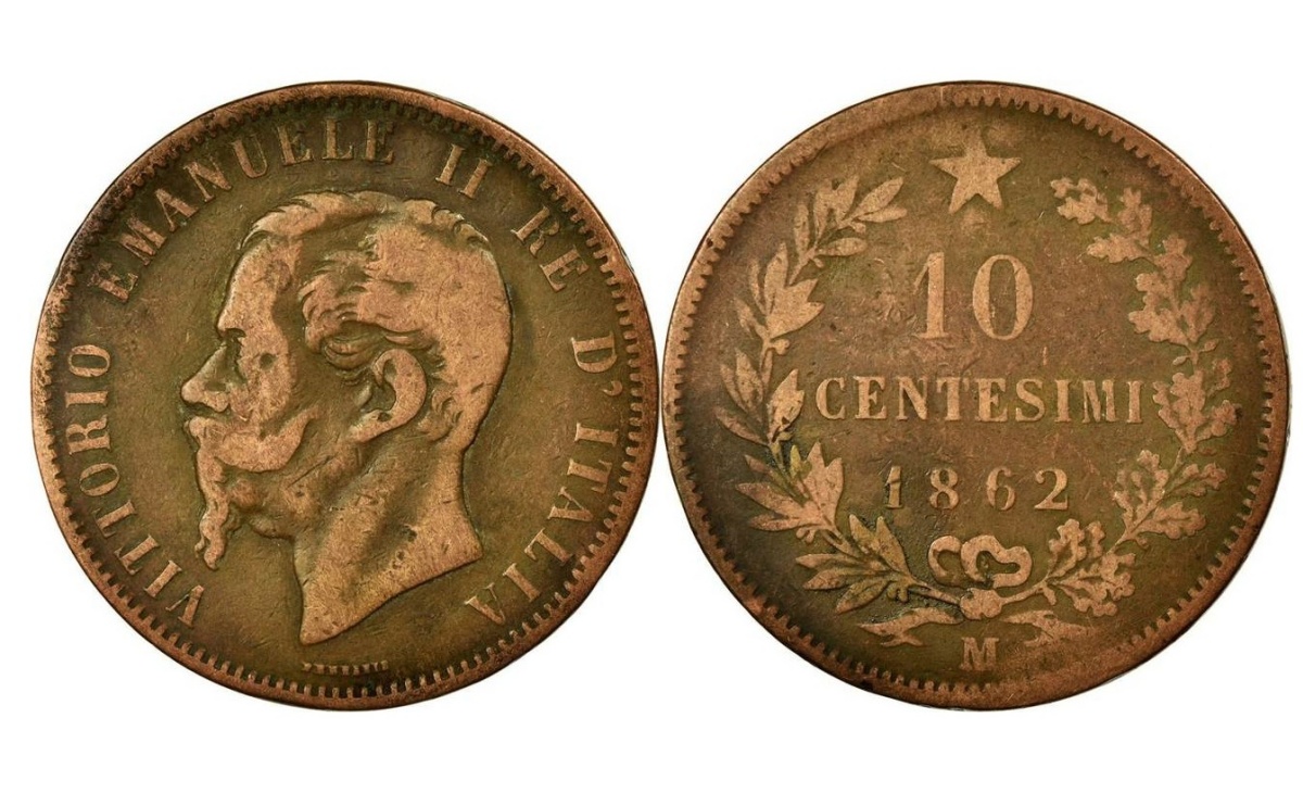 Valore moneta da 10 Centesimi Vittorio Emanuele II