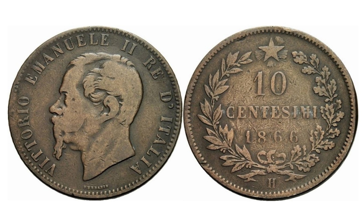 Valore moneta da 10 Centesimi Vittorio Emanuele II